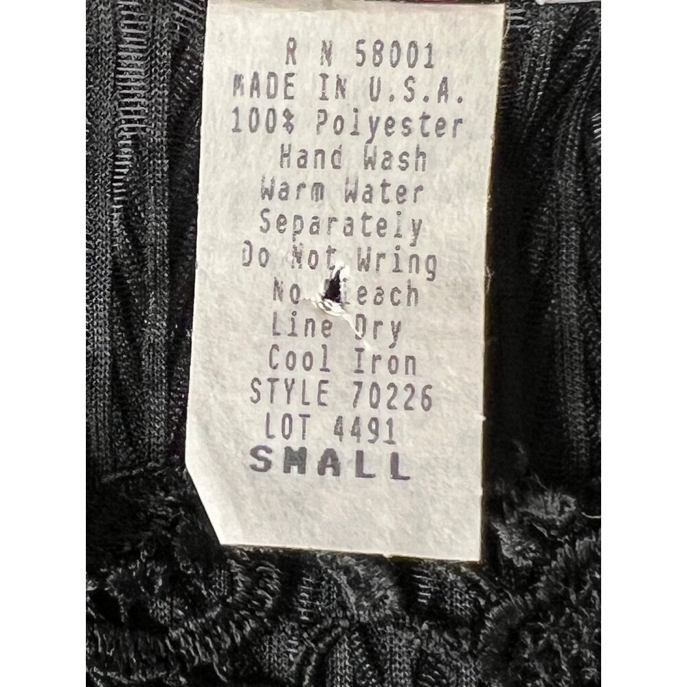 VTG Alice Stuart Small Black Top Pull Over Textured Weaved Floral Lace - Picture 5 of 13